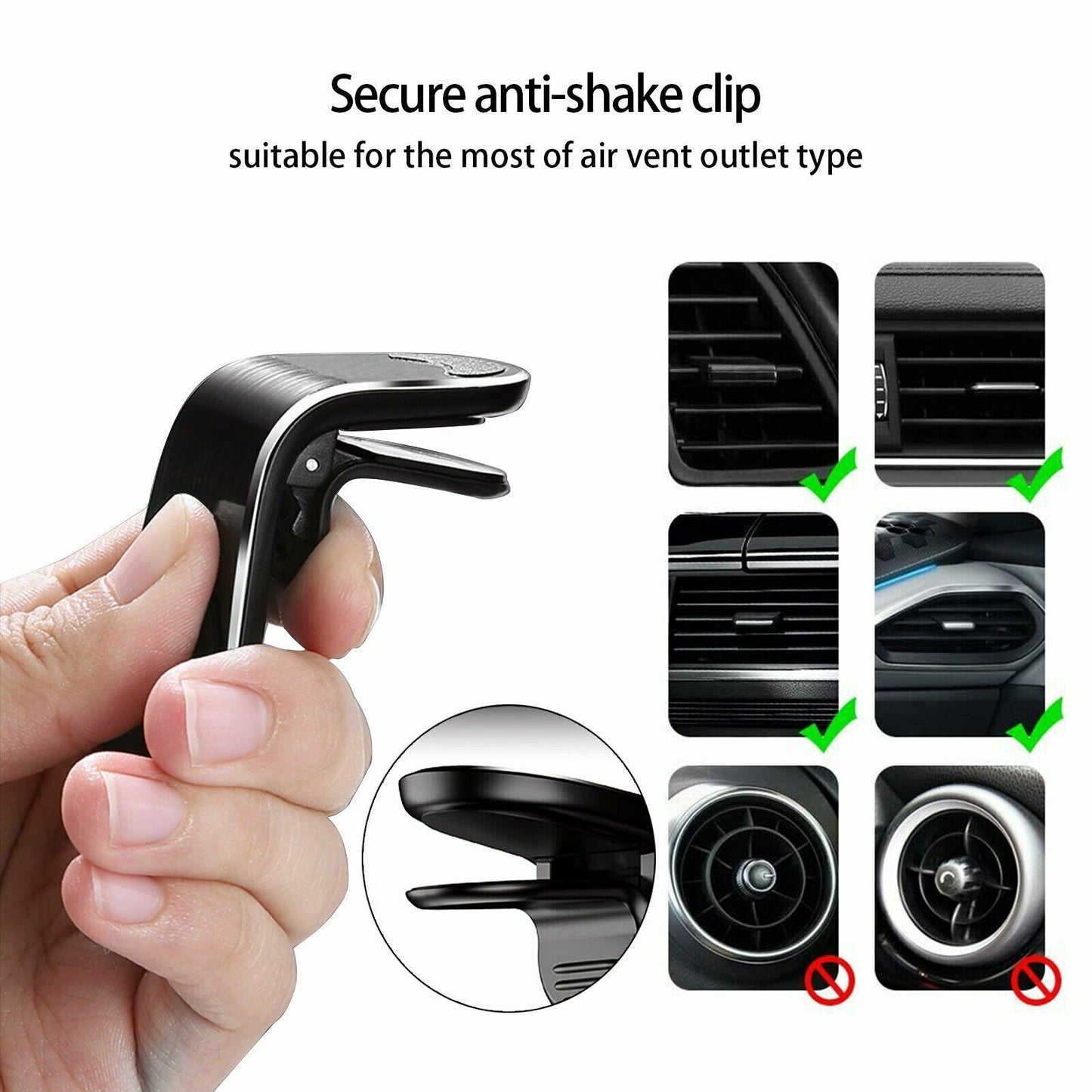 Magnetic Car Phone Holder β Compact Air Vent Mount for All Smartphones