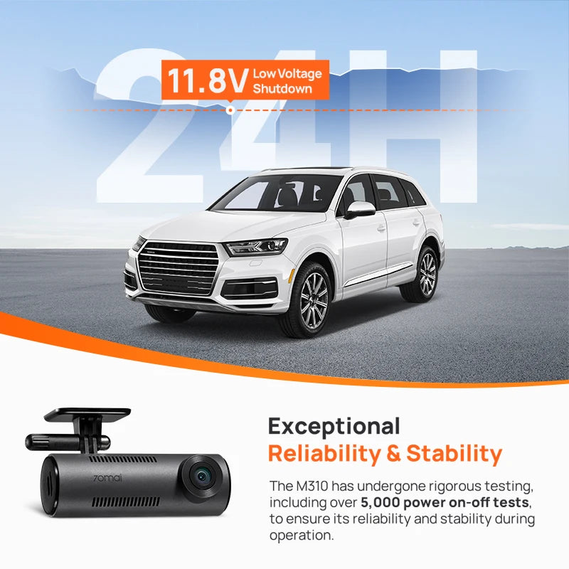 70mai M310 Smart Dash Cam – 1296P HD, Voice Control, 24H Parking Guard