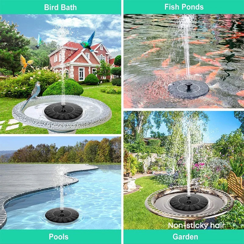 Solar Garden Fountain – 13cm / 16cm Floating Solar-Powered Water Pump
