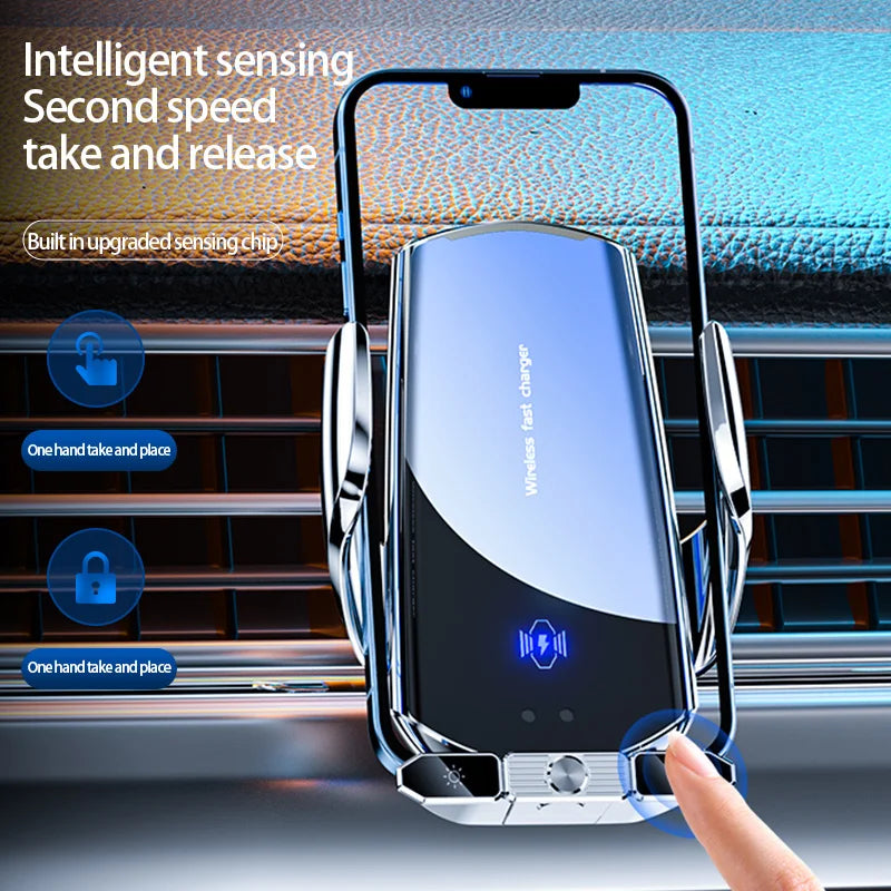 MagCharge Pro – 15W Wireless Car Mount with Auto-Clamp & Fast Charging