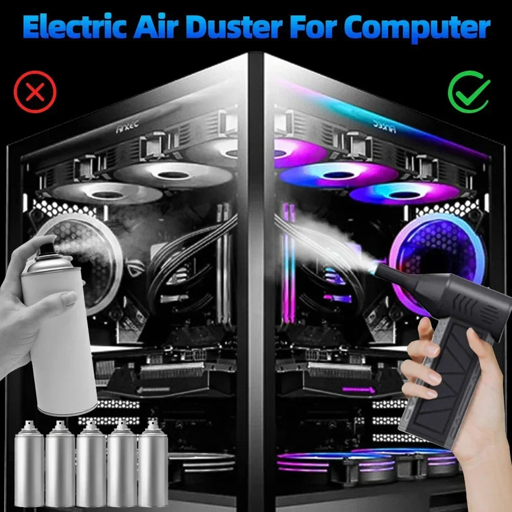 Turbo Jet Blower 4-in-1 โ Air Duster | Vacuum | Pro Fan | Compact Cleaner
