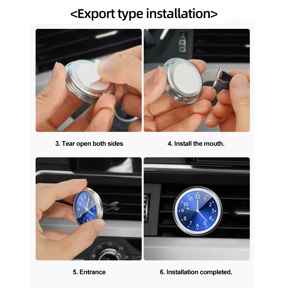 Mini Car Dashboard Clock – Stylish Analog Air Vent Watch with Luminous Display
