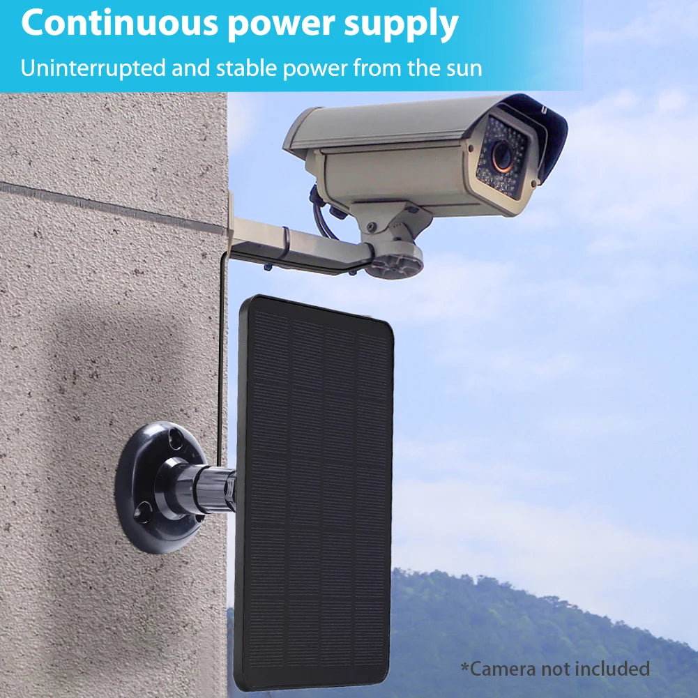 10W 5V Solar Panel with Dual Micro USB & Type-C Output – Ideal for Security Cameras & Small Devices