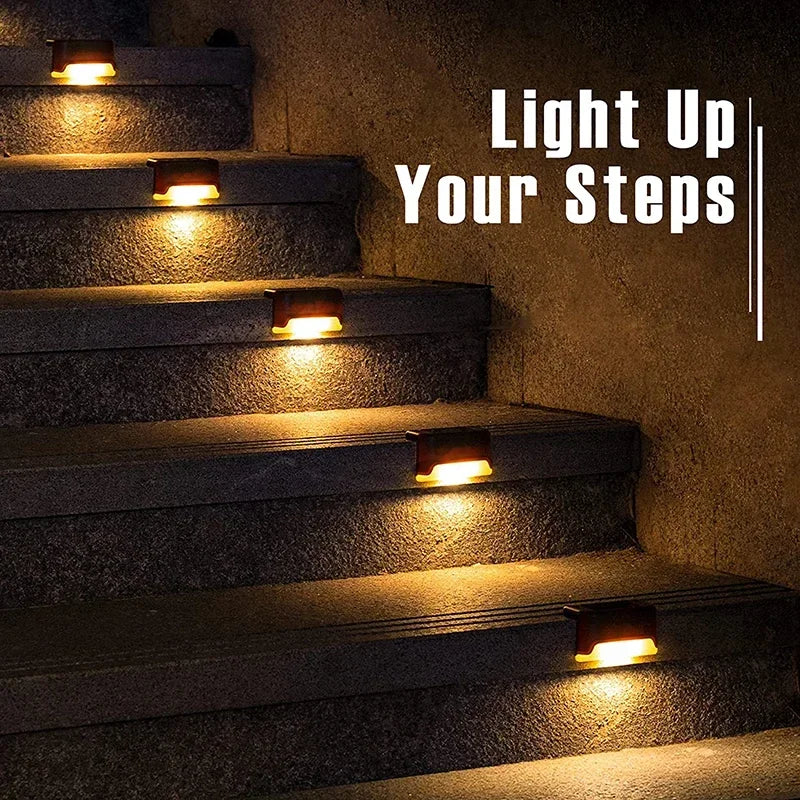 Solar LED Deck Lights – Waterproof Outdoor Step & Fence Light Set (4/8/12 pcs)