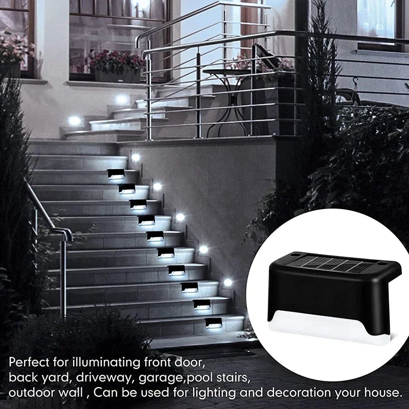 Solar LED Deck Lights – Waterproof Outdoor Step & Fence Light Set (4/8/12 pcs)