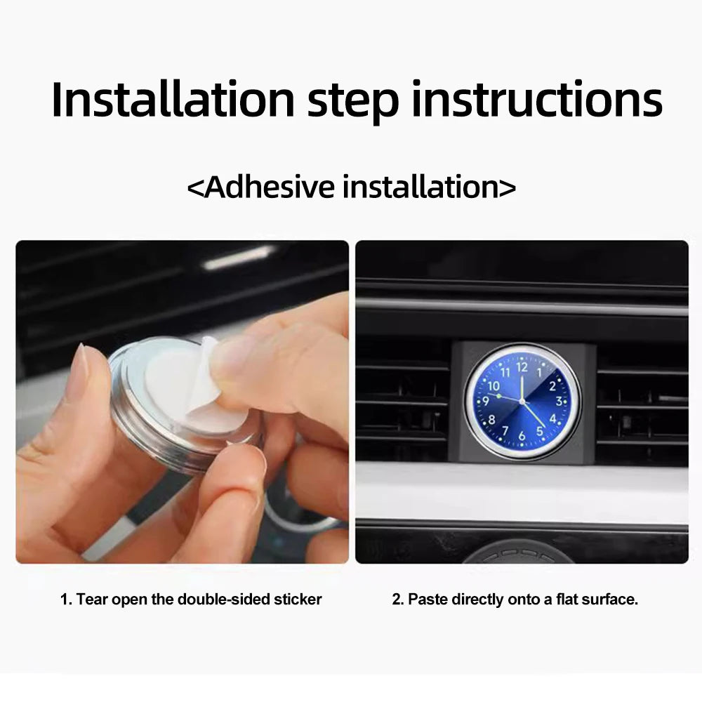 Mini Car Dashboard Clock – Stylish Analog Air Vent Watch with Luminous Display