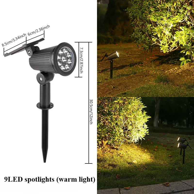 9 LED Solar Spot Light – Waterproof Outdoor Garden Path Lamp
