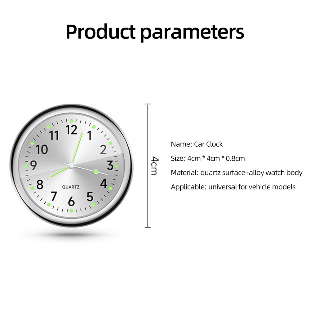Mini Car Dashboard Clock – Stylish Analog Air Vent Watch with Luminous Display