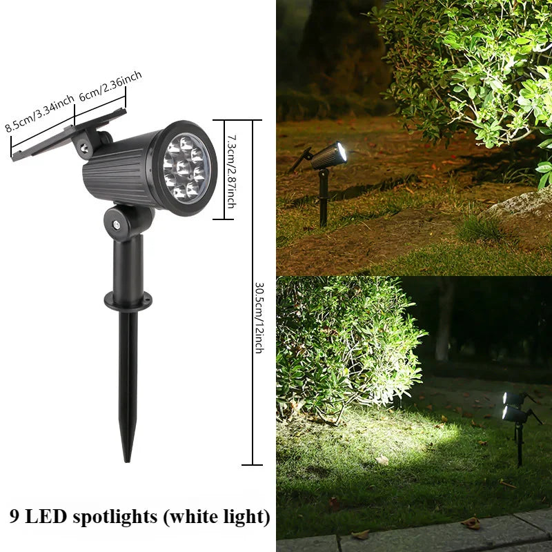 9 LED Solar Spot Light – Waterproof Outdoor Garden Path Lamp
