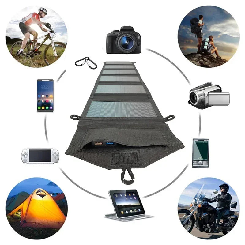 800W Foldable Solar Panel – 6-Fold Portable Solar Charger for USB Devices & Outdoor Use
