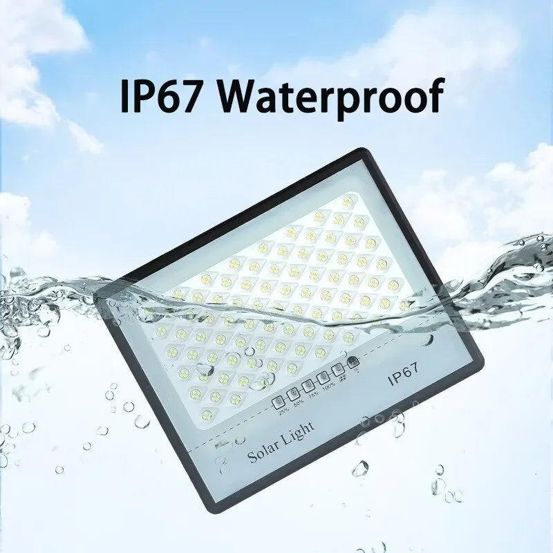 Solar Flood Light with Remote – IP67 Waterproof, Motion Sensor, Wall Mount Garden Security Lamp