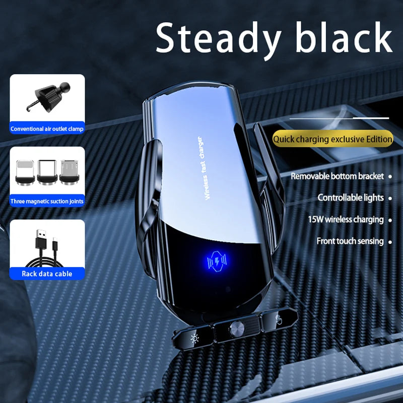 MagCharge Pro – 15W Wireless Car Mount with Auto-Clamp & Fast Charging