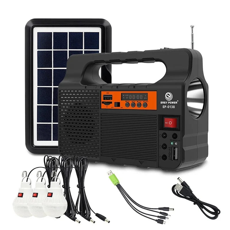EcoLite Solar Kit – Portable Lighting System with 3 LED Bulbs & Panel