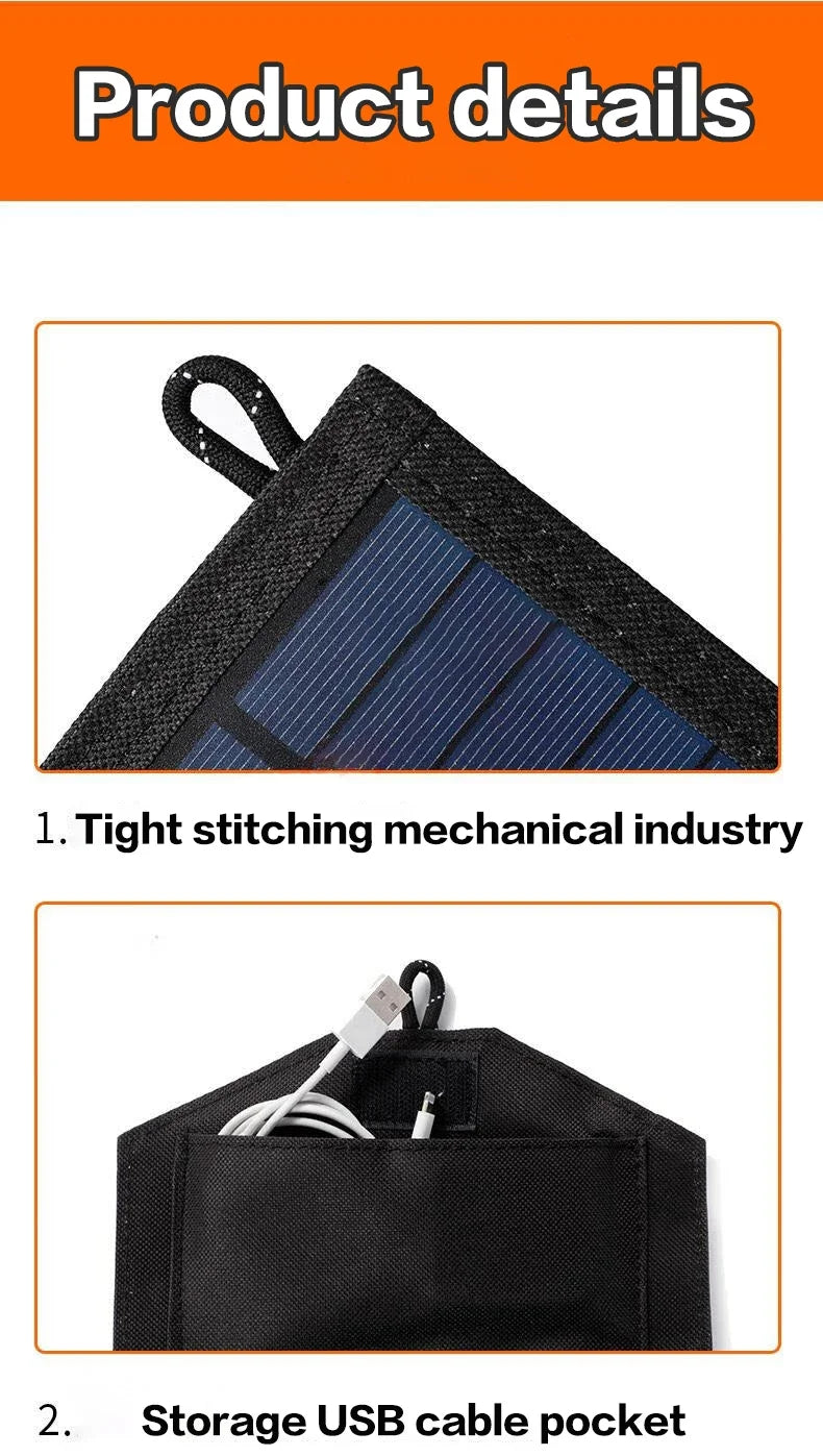 800W Foldable Solar Panel – 6-Fold Portable Solar Charger for USB Devices & Outdoor Use