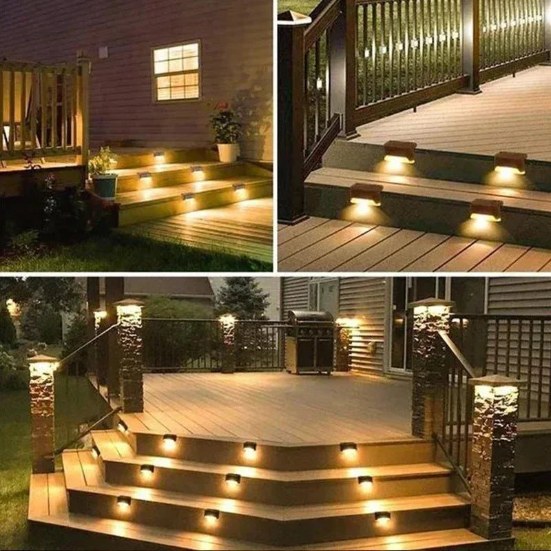 Solar LED Deck Lights – Waterproof Outdoor Step & Fence Light Set (4/8/12 pcs)