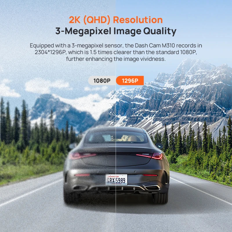 70mai M310 Smart Dash Cam – 1296P HD, Voice Control, 24H Parking Guard