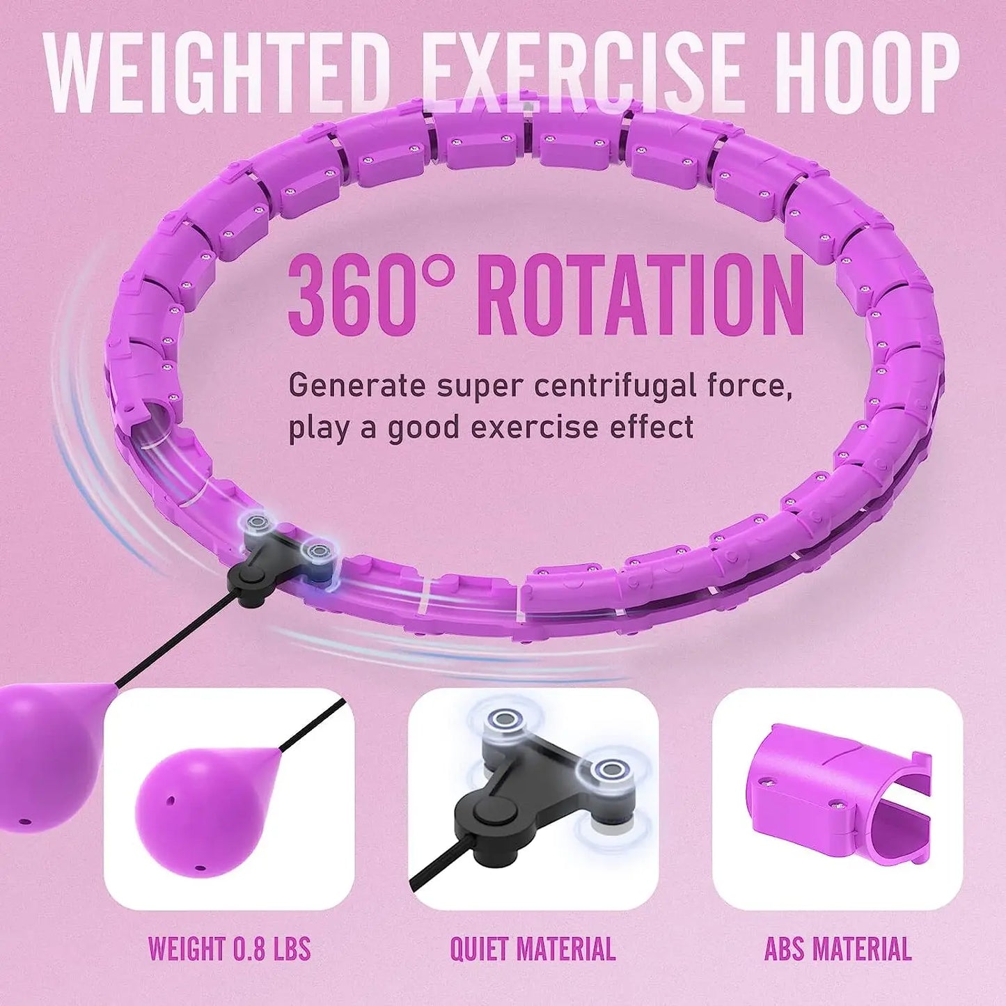 Smart Weighted Hula Hoop – Adjustable Size & Detachable Design for Adults