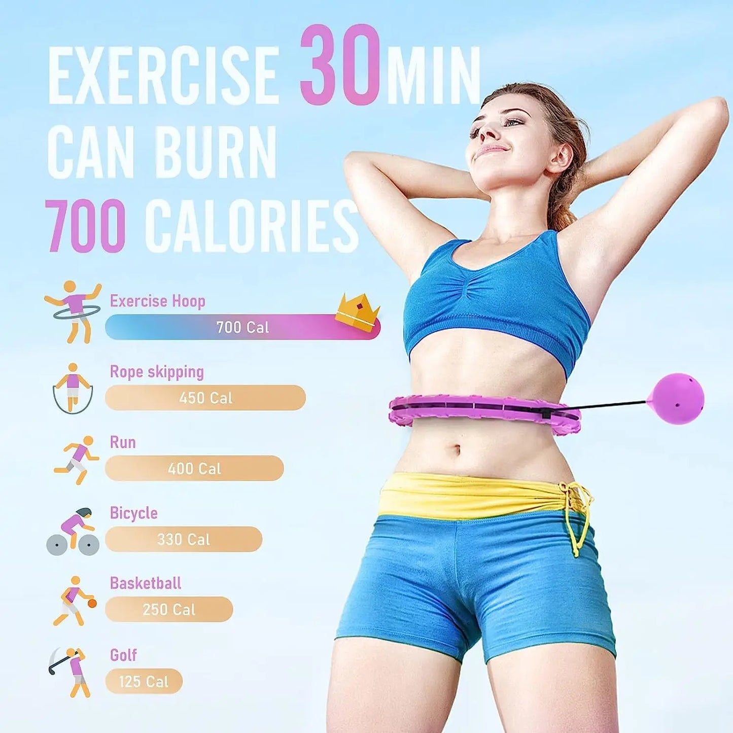 Smart Weighted Hula Hoop – Adjustable Size & Detachable Design for Adults