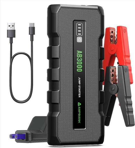 AB3000 12V Car Jump Starter – Compact Power Bank for Gas & Diesel Engines