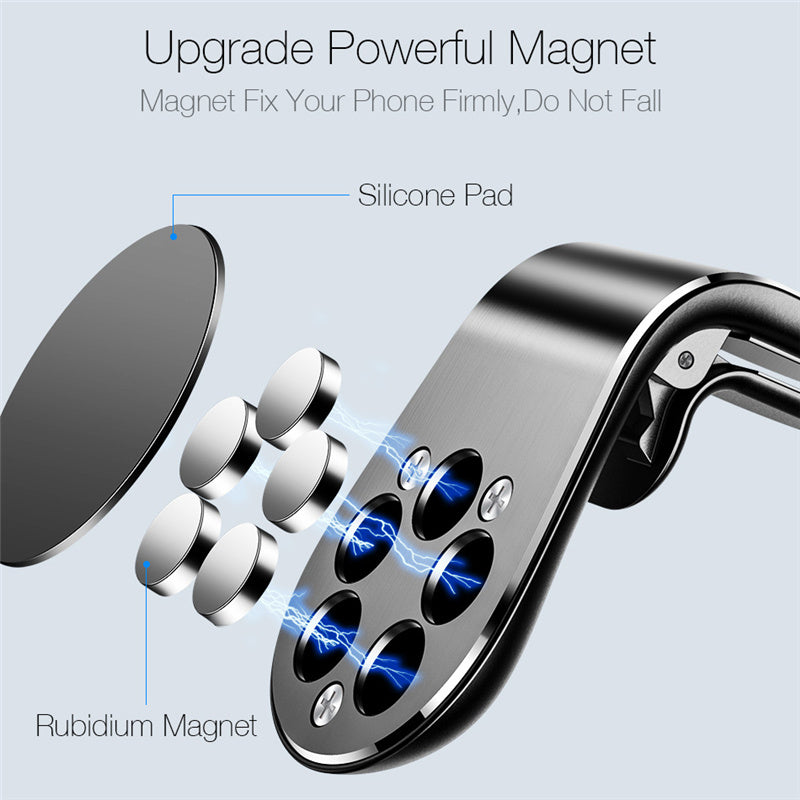 Magnetic  Car Phone Holder – Compact Air Vent Mount for All Smartphones