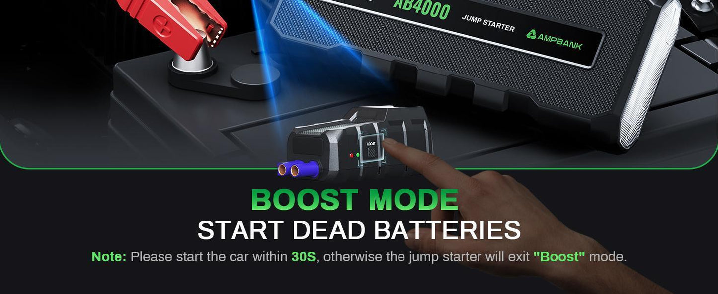 AB4000 PRO 12V Jump Starter – 4000A Heavy-Duty Power for Large Engines
