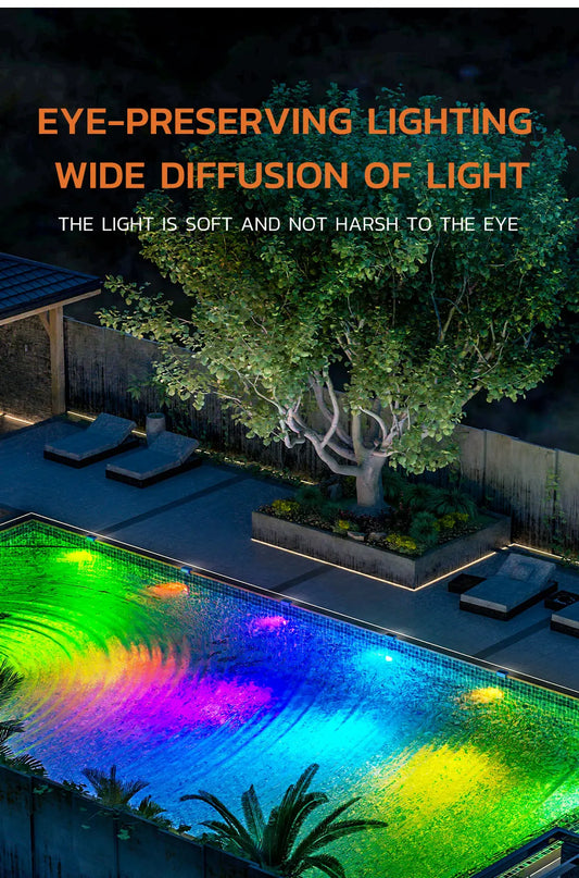 Solar Pool Light with Remote – Waterproof RGB or Warm Light – For Swimming Pools & Ponds