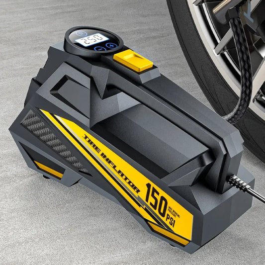 Corded Digital Tire Inflator – 12V 150PSI Electric Air Compressor with LED Light for Cars, Motorcycles & Bikes