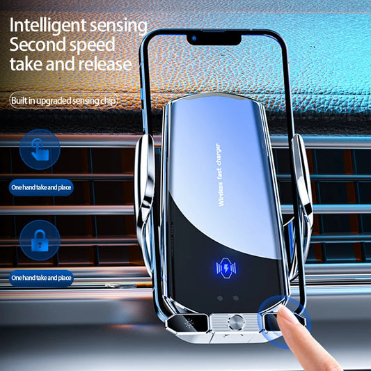 MagCharge Pro – 15W Wireless Car Mount with Auto-Clamp & Fast Charging