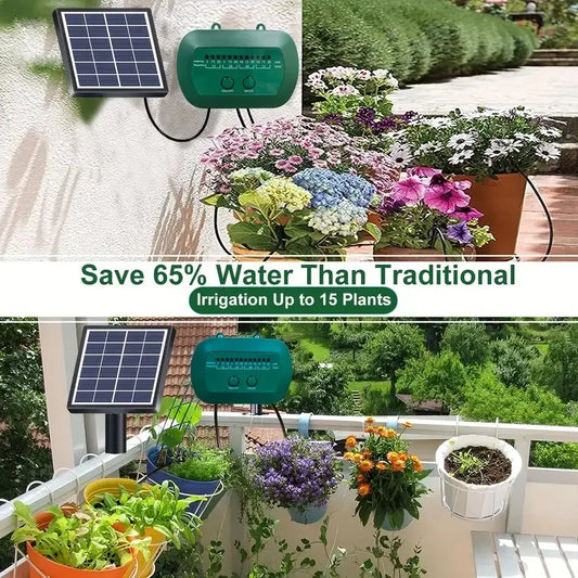 Solar Irrigation Kit – Smart Drip Watering System with Built-in Battery for Pots & Balconies