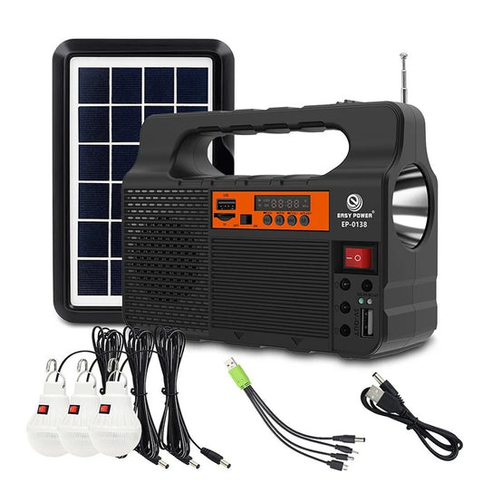 EcoLite Solar Kit – Portable Lighting System with 3 LED Bulbs & Panel