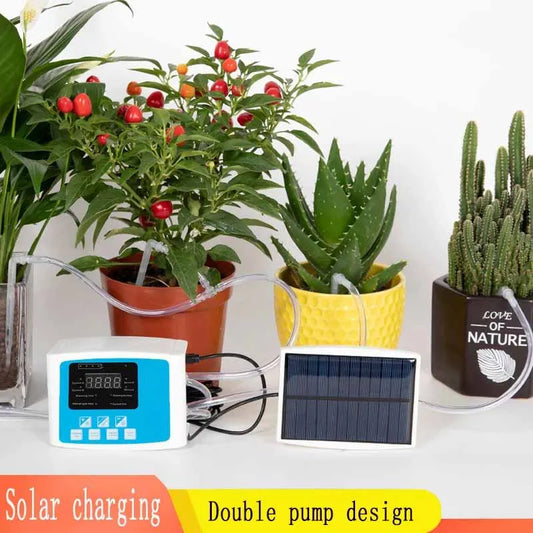Advanced Solar Drip Irrigation System – Dual Pump, Digital Timer & Multiple Zones