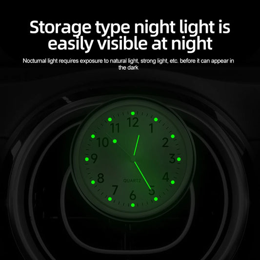 Mini Car Dashboard Clock – Stylish Analog Air Vent Watch with Luminous Display