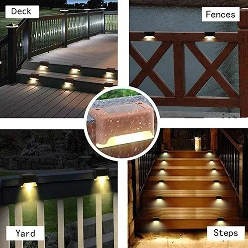 Solar LED Deck Lights – Waterproof Outdoor Step & Fence Light Set (4/8/12 pcs)