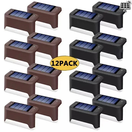 Solar LED Deck Lights – Waterproof Outdoor Step & Fence Light Set (4/8/12 pcs)