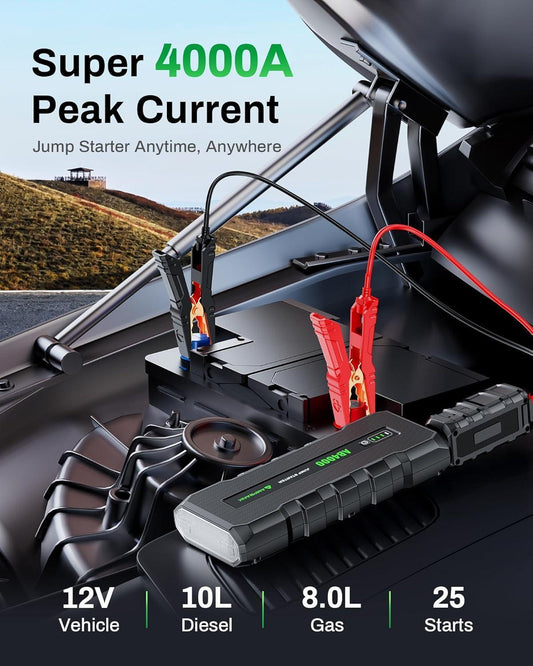 AB4000 PRO 12V Jump Starter – 4000A Heavy-Duty Power for Large Engines